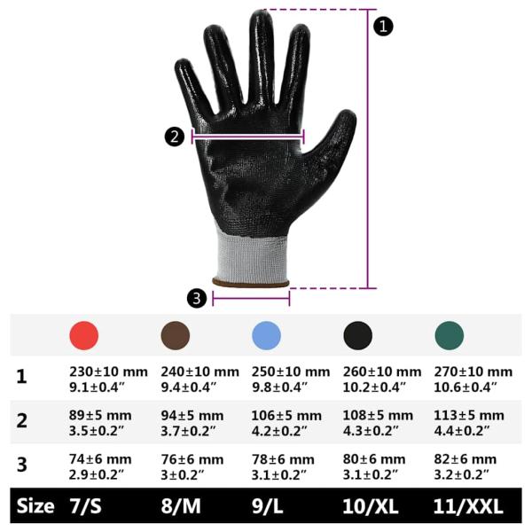 Arbeitshandschuhe 24 pcs Grau und Schwarz 8 / m Polyester