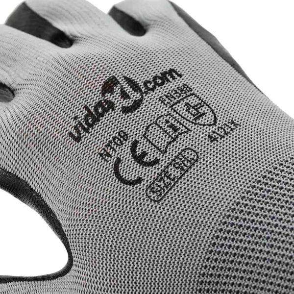 Arbeitshandschuhe 12 pcs Grau und Schwarz 9 / l Polyester