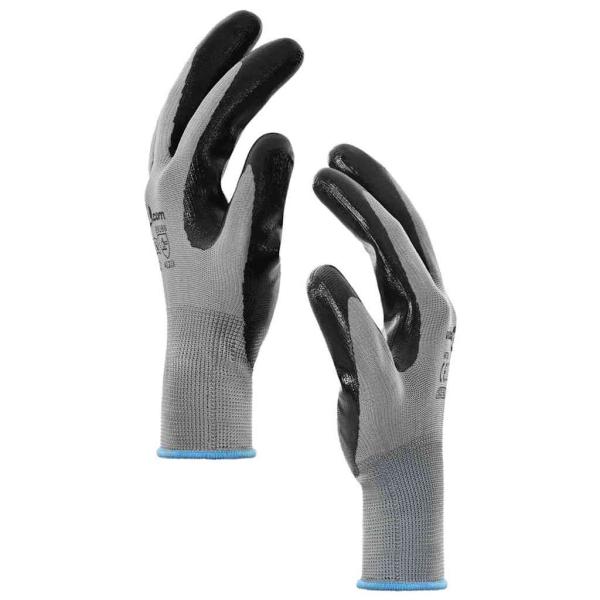 Arbeitshandschuhe 24 Stk. Grau und Schwarz 9 / l Polyester