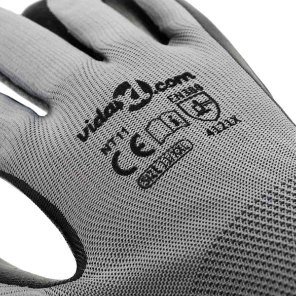 Arbeitshandschuhe 12 pcs Grau und Schwarz 11 / XXL Polyester