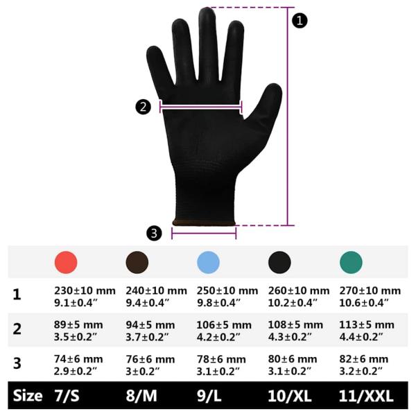 Arbeitshandschuhe 12 pcs Schwarz 8 / m Polyester
