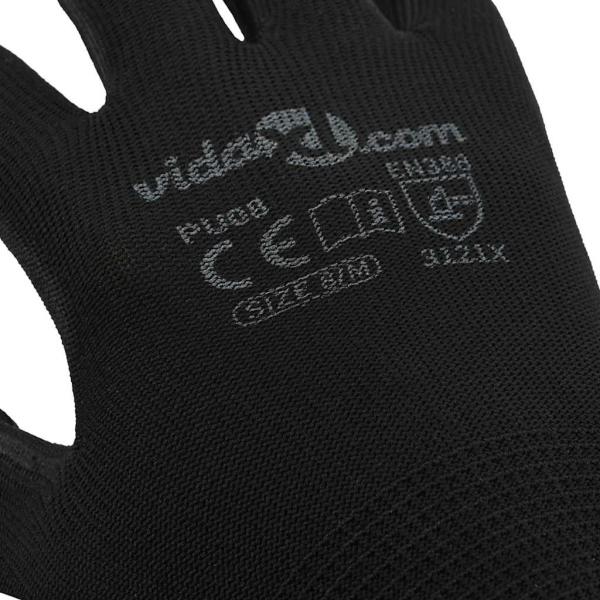Arbeitshandschuhe 12 pcs Schwarz 8 / m Polyester