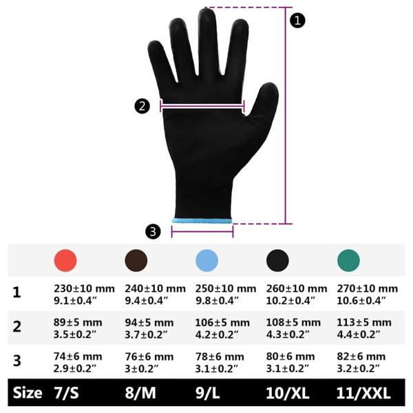 Arbeitshandschuhe 12 pcs Schwarz 9 / l Polyester