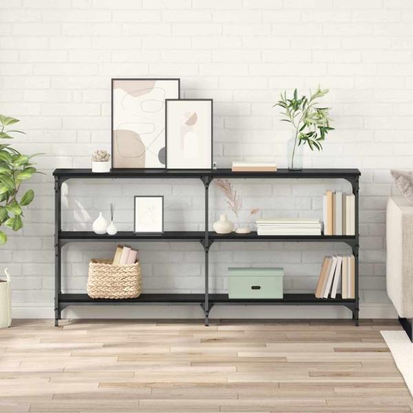 ARDEBO.de - Konsolentisch Schwarz Eichen-Optik 150 x 29 x 75 cm