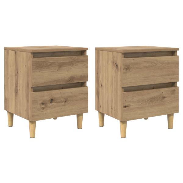 ARDEBO.de - Bettschränke 2 pcs Artisan-Eiche 40 x 35 x 50 cm Holzwerkstoff