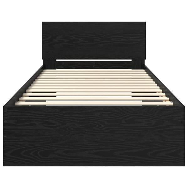 Bettrahmen Schwarz Eichen-Optik 100 x 200 cm Holzwerkstoff