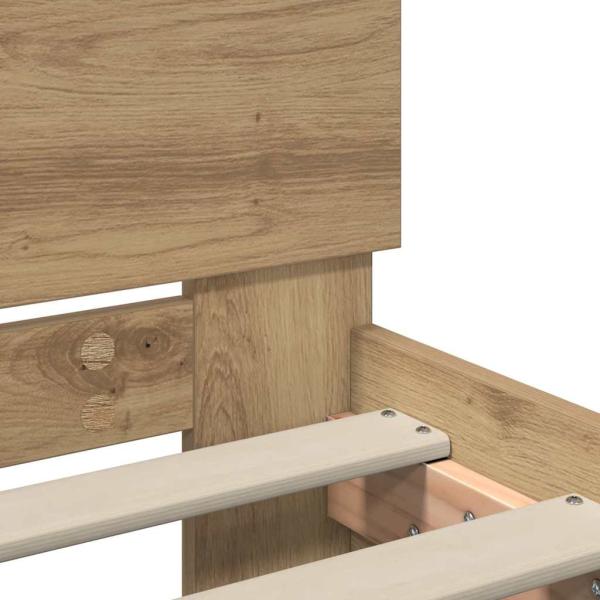 Bettrahmen mit Kopfteil Artisan-Eiche 75 x 190 cm Holzwerkstoff