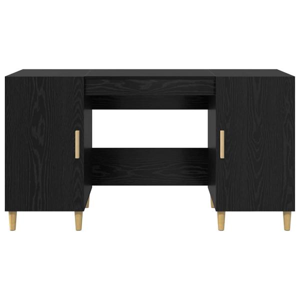 Schreibtisch mit Regal Schwarz Eichen-Optik 140 x 50 x 75 cm