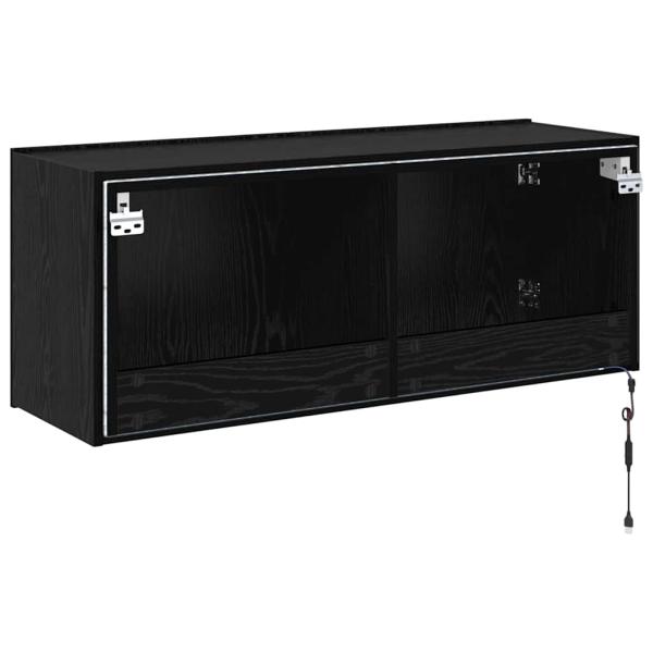 ARDEBO.de - TV-Wandschrank Schwarz Eichen-Optik 100 x 35 x 41 cm