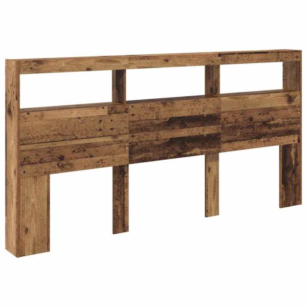 Kopfteil mit Regal Altholz 200 x 17 x 102 cm Holzwerkstoff