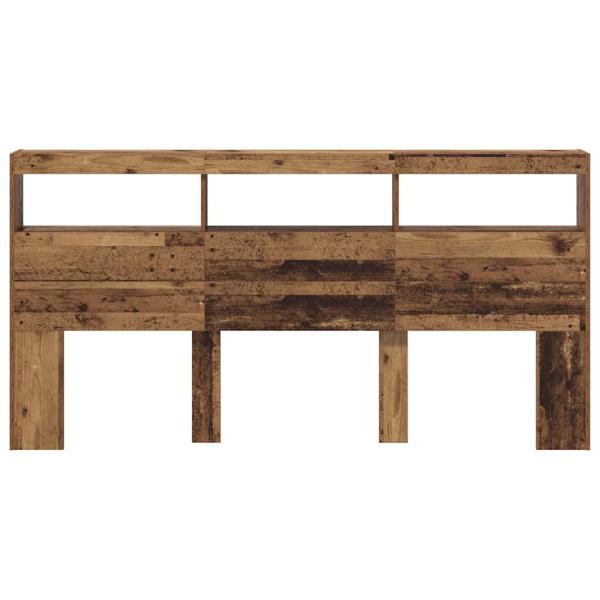 Kopfteil mit Regal Altholz 200 x 17 x 102 cm Holzwerkstoff