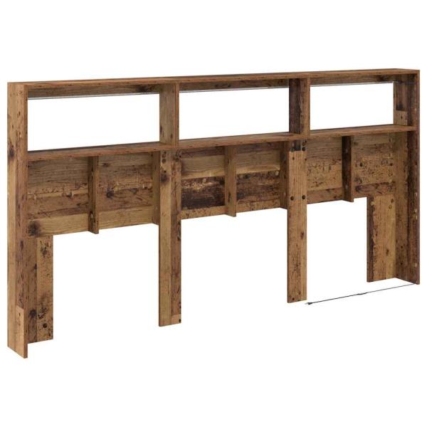 Kopfteil mit Regal Altholz 200 x 17 x 102 cm Holzwerkstoff