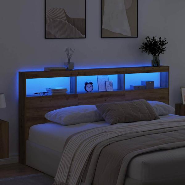 Kopfteil Artisan-Eiche 200 x 17 x 102 cm Holzwerkstoff