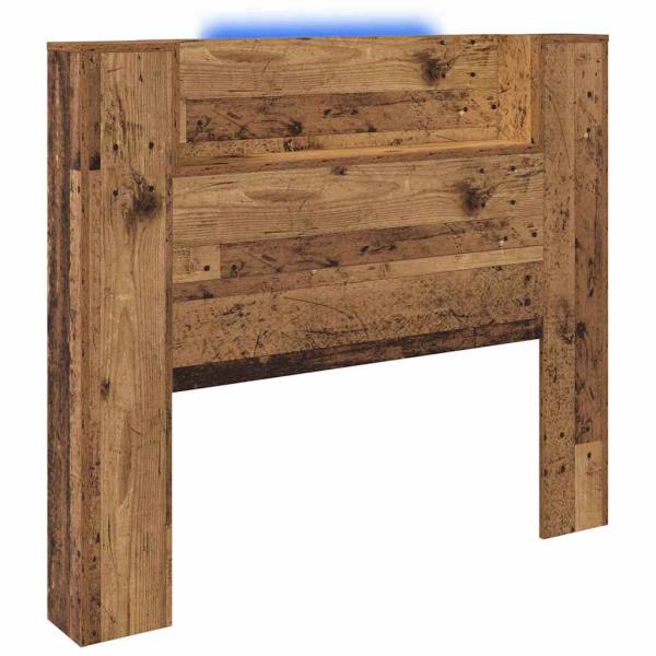 Kopfteil mit Regal Altholz 120 x 15 x 103,5 cm Holzwerkstoff