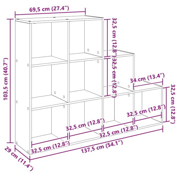 Raumteiler Bücherregal Schwarz Eichen-Optik