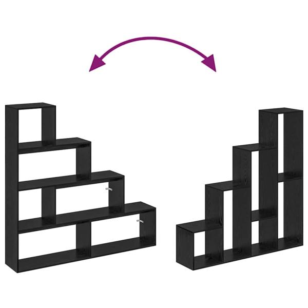Raumteiler Bücherregal Schwarz Eichen-Optik