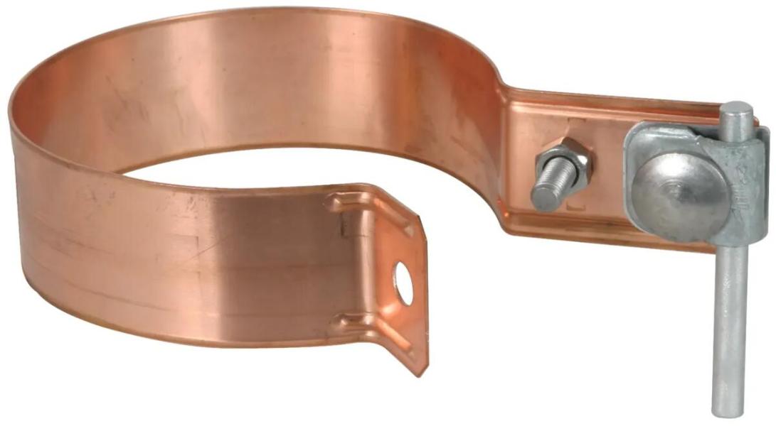 ARDEBO.de Dehn ZMRRS 100 KB 6.10 CU STTZN Regenrohrschelle, Ø 100mm, Klemmbereich 6-10mm, Cu-St/tZn Ausf. Zweimetall m. Klemmbock (420207)