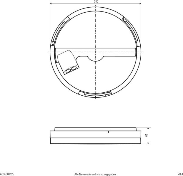 EVN DECKO LED Anbaupanel, rund, IP54, 30W, 200-240V, 3000K, 4000K, 5700K, 2600lm, 3100lm, 2900lm, DALI, weiß (AD35300125)