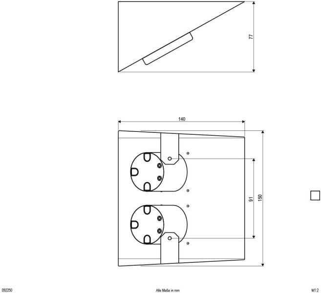 EVN EDS-Keil, Möbelanbau, Doppelsteckdose 2x Schutzkontaktsteckdose, grau (092250)