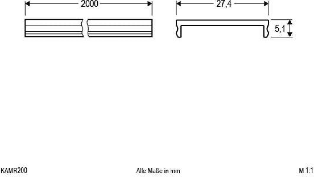 EVN Kunststoff-Abdeckung, opal, 200cm (KAMR200)