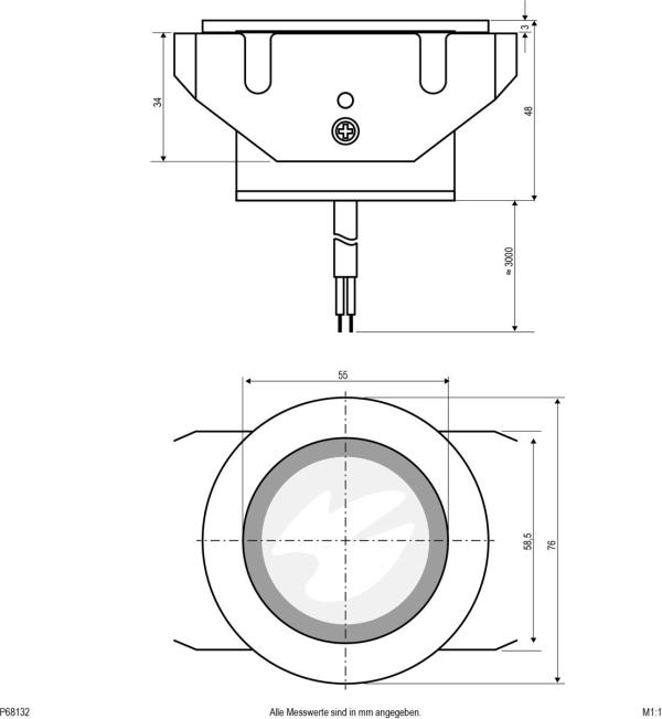 EVN LED Bodeneinbau, rund, EDS, IP68, 350mA, 3W, 3000K, 230lm, Edelstahl (P68132)