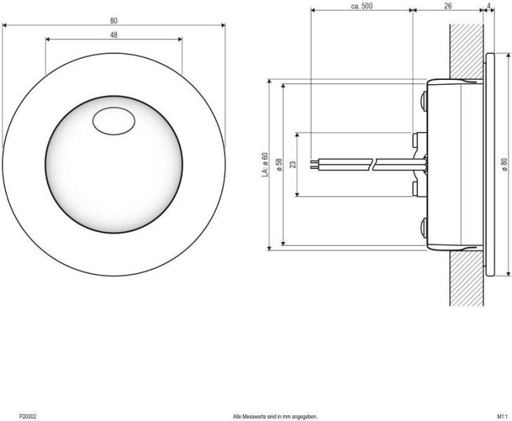 EVN WALIO LED Wandeinbau, IP54, 700mA, 2W, 3000K, 112lm, weiß (P20302)