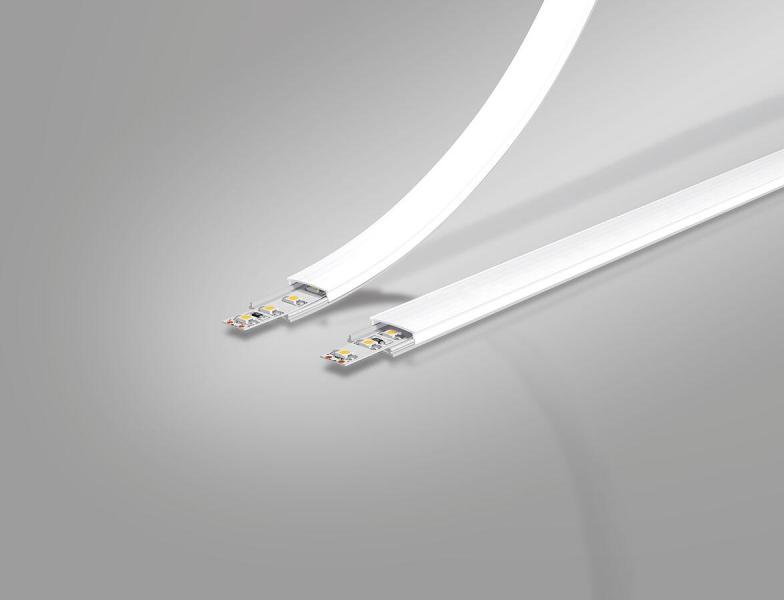 EVN APFLAT-Serie Alu-Profil flach mit Abdeckung, 200cm, U-Profil, biegbar (APFLAT4AM200)