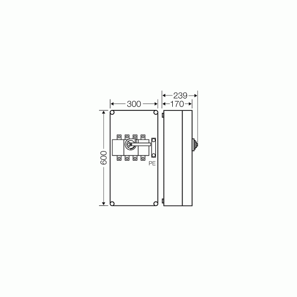 Hensel Mi 7454 Lasttrennschaltergehäuse, Lasttrennschalter 250 A