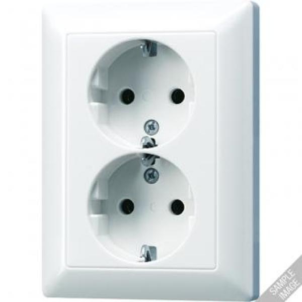 ARDEBO.de Jung AS5020KIUWW SCHUKO Zweifach-Steckdose, 16 A, 250 V, AS500, alpinweiß