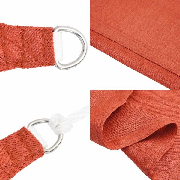 Sonnensegel 160 g/m² Dreieckig Terrakottarot 3x4x4 m HDPE
