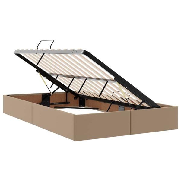 ARDEBO.de - Bett mit LED-Lichtleisten Cappuccino 120 x 200 cm PVC