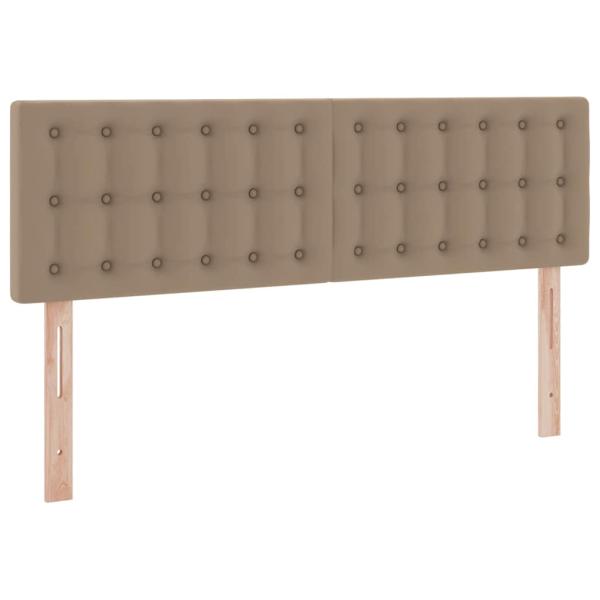 Bett mit LED-Lichtleisten Cappuccino 140 x 190 cm PVC