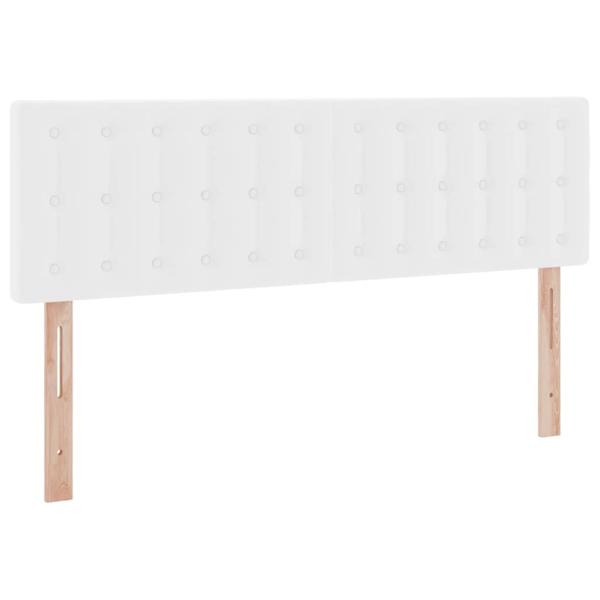 Bett mit LED-Lichtleisten Reinweiß 140 x 200 cm PVC