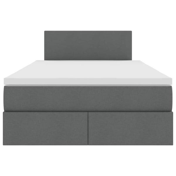 Bett mit LED-Lichtleisten Dunkelgrau 120 x 200 cm Stoff