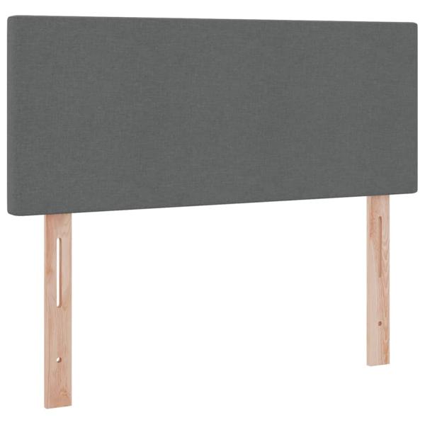 Bett mit LED-Lichtleisten Dunkelgrau 120 x 200 cm Stoff