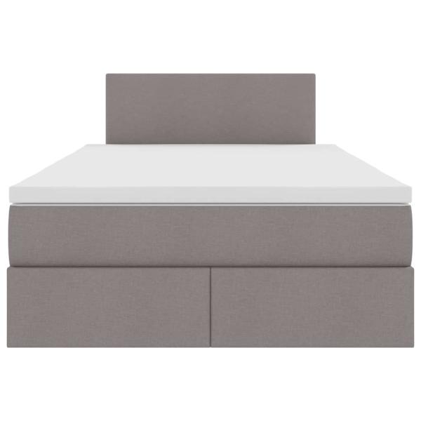 Bett mit LED-Lichtleisten mit Kopfteil Taupe 120 x 200 cm Stoff