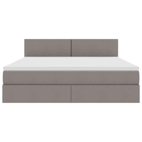 Bett mit LED-Lichtleisten mit Kopfteil Taupe 180 x 200 cm Stoff