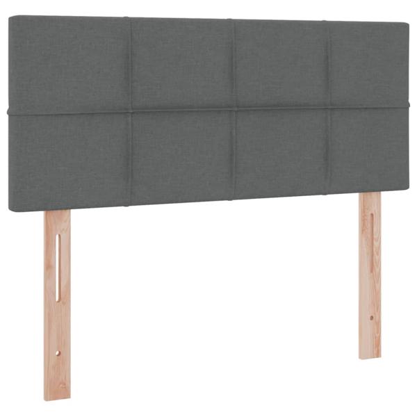 Bett mit LED-Lichtleisten Dunkelgrau 120 x 200 cm Stoff