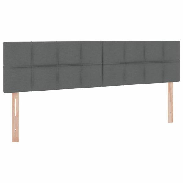 Bett mit LED-Lichtleisten Dunkelgrau 180 x 200 cm Stoff