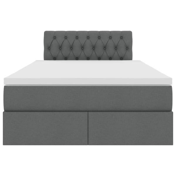 Bett mit LED-Lichtleisten Dunkelgrau 120 x 200 cm Stoff