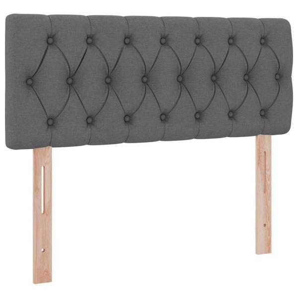 Bett mit LED-Lichtleisten Dunkelgrau 120 x 200 cm Stoff