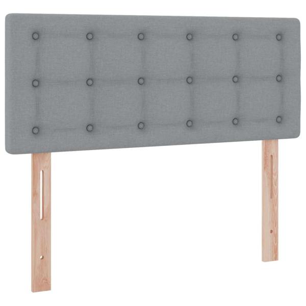 Bett mit LED-Lichtleisten Hellgrau 120 x 200 cm Stoff