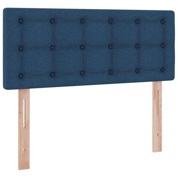 Bett mit LED-Lichtleisten mit Kopfteil Blau 120 x 200 cm Stoff