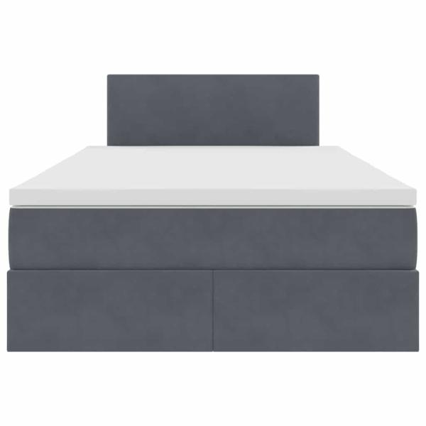 Bett mit LED-Lichtleisten Dunkelgrau 120 x 200 cm Samt