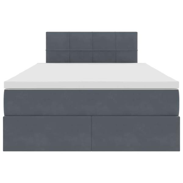 Bett mit LED-Lichtleisten Dunkelgrau 120 x 200 cm Samt