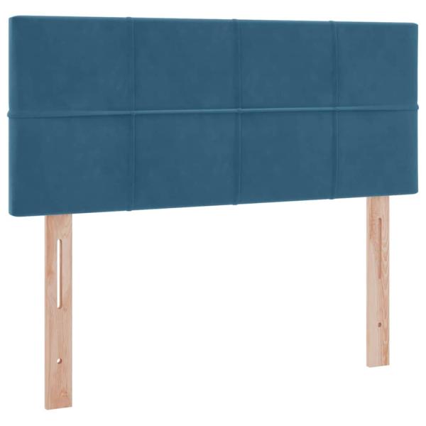 Bett mit LED-Lichtleisten Dunkelblau 120 x 200 cm Samt