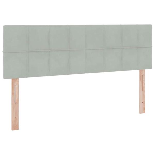 Bett mit LED-Lichtleisten Hellgrau 140 x 190 cm Samt