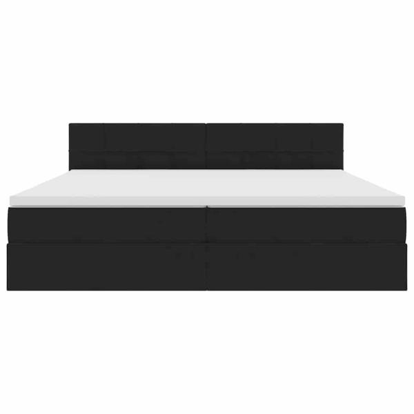 LED-Speicherbett mit Matratze Schwarz 200 x 200 cm Samt