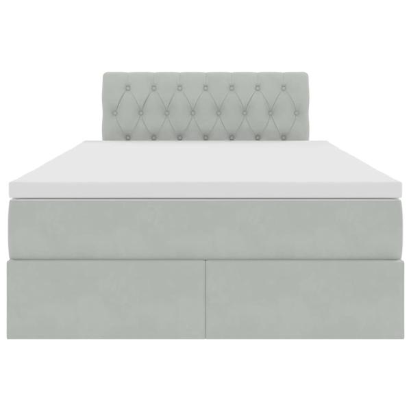 Bett mit LED-Lichtleisten Hellgrau 120 x 200 cm Samt