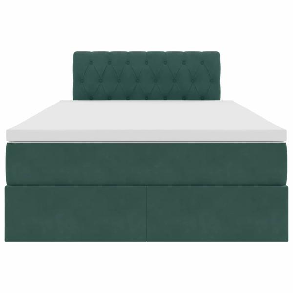Bett mit LED-Lichtleisten Dunkelgrün 120 x 200 cm Samt